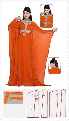 kaftan Female Kaftan, Arabian Fashion, Abaya Pattern, Kaftan Abaya, Lovely Fashion, Pattern Sewing, فستان سهرة, Diy Sewing Clothes