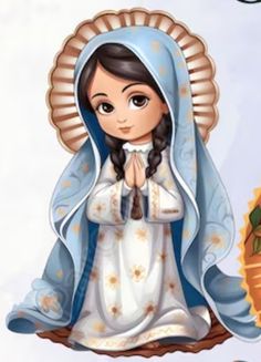 an image of the virgin mary holding her hands together