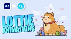 a cartoon cat sitting on top of a pile of leaves with the words lotte animations above it