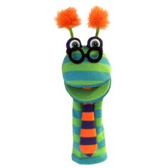 a stuffed animal with glasses and a tie on it's head, wearing eyeglasses