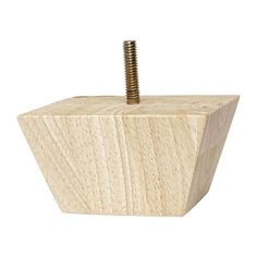 a wooden object with a screw in it