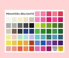 the color scheme for primaveraa brilliante is shown in pink, green and yellow