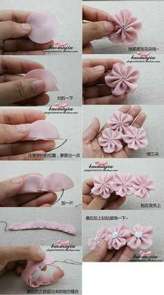 instructions to make flower hair clips