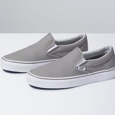 - Light Grey And White Slip On Canvas Vans - Size Women’s 7.5, Fits True To Size - Worn A Few Times, Canvas Is In Perfect Condition And I Will Clean The White Rubber Before Shipping So They’ll Look Brand New! - Send Me An Offer! Gray Vans, Slip On Vans, Grey Vans, Shoes Photography, Shoes Vans, Vans Slip On, Adidas Nmd, Womens Shoes High Heels, Leather Shoes Woman