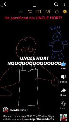 an image of a man with glasses on his face and the words uncle hort, nooooooooooooooooooooooooooooooo