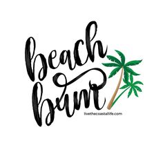 a palm tree with the words beach bump written in black ink on a white background