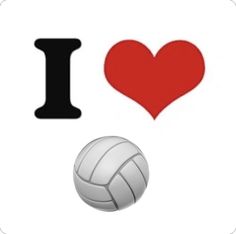 an i love volleyball sticker with a volley ball in front of it and the words i heart volleyball