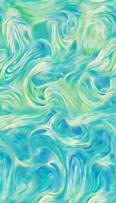 an abstract background with blue and green swirls on the surface, as well as watercolor