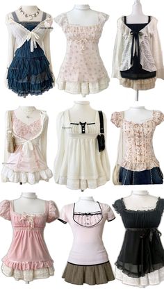 Shoujo inspiration Himekaji Outfits, College Essentials, Creation Couture, Grunge Goth, Japanese Outfits, Really Cute Outfits, Kawaii Clothes, Girly Outfits, Kawaii Fashion