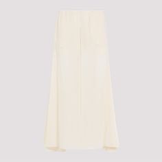 Chloe White Silk Pants. White cream silk georgette, semi-sheer, elastic waistband, side pockets, skirt effect, cropped, partially lined. Cream Silk, Silk Trousers, Silk Pants, French Chic, White Silk, Denim Pant, Chic Design, Luxury Boutique, Mens Shoes Sneakers