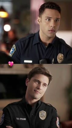 two different pictures of the same man in uniform and one with his hand on his chest