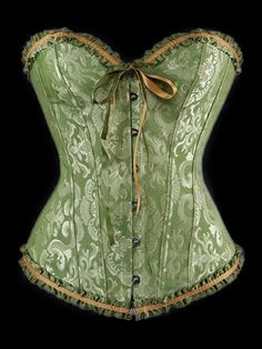 Cute Corsets, Gold Corset, Poison Ivy Costumes, Green Princess, Green Corset, Corset Fashion, White Corset