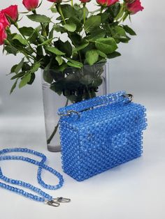 All our bags are handmade and made with a lot of love. Each bag is a special accessory. Our bags are perfect for any event and are sure to make you stand out from the crowd. Bag size: 17,5x12x6cm beads Strap -110cm The bag is tightly woven.  Any question will be glad to answer by messages! Please include your phone number when ordering, it is necessary for the postage of the parcel for you! Trendy Handheld Shoulder Bag For Gift, Summer Gift Shoulder Box Bag, Handmade Rectangular Trendy Evening Bag, Blue Large Capacity Shoulder Bag For Parties, Large Capacity Evening Shoulder Bag As Gift, Large Capacity Clutch For Gift, Large Capacity Shoulder Evening Bag As Gift, Large Capacity Shoulder Evening Bag, Trendy Beaded Handheld Shoulder Bag