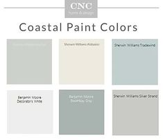 the color scheme for coastal paint colors, including grays and whitestone greys