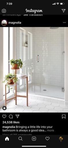 the instagram page for instagram com shows an image of a bathroom with white tile and