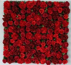 red flowers arranged in the shape of a square