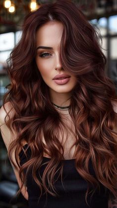 Get the Burgundy Hair of Your Dreams: 25 Expert Ideas for a Stylish Makeover | Lookosm Mahogany With Highlights, Brownish Red Hair Color Reddish Brown, Mahogany Hair With Highlights, Mahogany Balayage Brown Hair, Brown Hair With Burgundy Balayage, Brown Hair Red Balayage, Rich Red Hair Color, Mahogany Balayage, Dark Maroon Hair