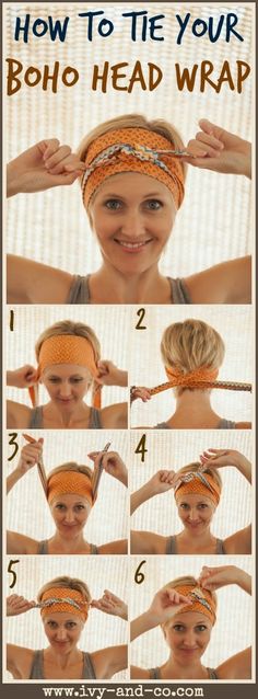 Hats With Short Hair, How To Wear Headbands, Boho Head Wrap, Boho Headband