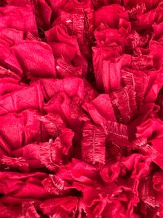 closeup of red ruffled fabric texture