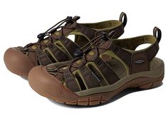 KEEN Newport H2 - Men's Sandals : Olive Drab/Canteen : Like the Newport, the H2 is designed for function. The all synthetic upper is extremely durable and quick drying. The patent pending toe guard offers more protection than any other sport sandal, and the multi-lug outsole will serve you well on the street, trail, river bed or boat deck. A hydrophobic foam lining is comfortable against the foot, and will not absorb water. Non marking outsole rubber compound provides superior coefficient of fri Adjustable Breathable Sandals For Outdoor, Durable Leather Sandals For Outdoor Activities, Comfortable Brown Sport Sandals For Outdoor, Breathable Leather Sport Sandals For Outdoor, Non-slip Round Toe Functional Sandals, Waterproof Functional Sports Sandals, Functional Waterproof Sports Sandals, Breathable Ergonomic Sport Sandals For Outdoor, Ergonomic Breathable Sport Sandals For Outdoor