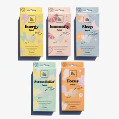 four different packagings for sleep products on a white background with the words,'best seller'and 20 % off