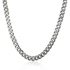 Measurement: Width: 7mm 18-36inch Length is Optional, Please check the Length drop down menu to choose the correct suitable Length. Curb chains have been a top choice when it comes to necklace chains, and heavy, chunky curb chains have a masculine touch and are especially popular among men. Size: 22".  Color: Metal Type.  Gender: unisex.  Age Group: adult. Mens Chain, Cuban Link Necklace, Silver Chain For Men, Necklace Mens, Chain Silver, Necklace For Men, Cuban Chain, Cuban Link, Bracelet Collection