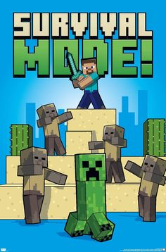 an image of a minecraft poster with the words survival home