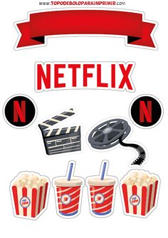 an image of a movie poster with popcorn and sodas on the side, which reads netflix