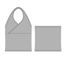 the front and back view of an apron with two sides cut out to look like they are