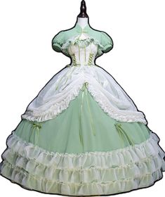 Princess Style Green Dress For Quinceanera, Princess Style Green Ball Gown For Quinceanera, Princess Green Ball Gown For Quinceanera, Green Ball Gown For Quinceanera, Princess Style Green Ball Gown With Fitted Bodice, Green Ruffled Ball Gown For Party, Green Princess Style Dress For Debutante Ball, Green Ball Gown For Prom Season, Green Ball Gown For Prom Season Quinceanera