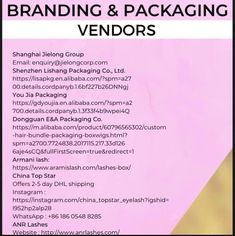 a pink and yellow advertisement with the words branding & packaging vendors