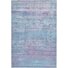 an area rug with blue and pink tones