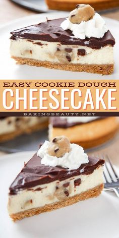 Indulge in Easy Cookie Dough Cheesecake, a decadent treat with a creamy cheesecake base, graham cracker crumbs, and rich chocolate ganache. Perfect for Easy Valentine's Day desserts or simple Valentine's Day recipes, this delightful dessert topped with chocolate chips is sure to impress! Cheesecake Base, Easy Cookie Dough, Cookie Dough Cheesecake, Ultimate Cookies, Dessert Toppings