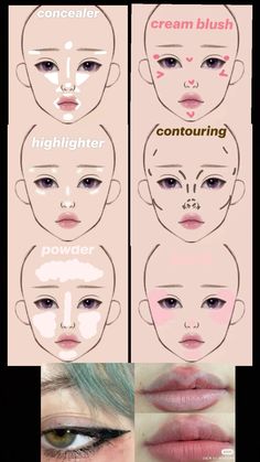 Conturing Makeup Face, Asian Makeup Tutorials, Korean Makeup Tips, Makeup Tip, Learn Makeup