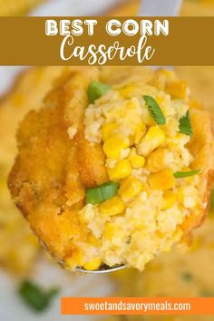 a sheet pan with the best corn casserole Savory Corn Casserole, Small Batch Corn Casserole, Corn Casserole With Corn Meal, Corn Meal Casseroles, Corn Casserole Thanksgiving Easy, Thanksgiving Corn Casserole, Crockpot Corn Casserole, Best Corn Casserole Recipe, Best Corn Casserole