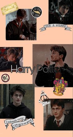 harry potter collage with images and words