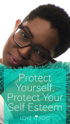 a woman wearing glasses with the text protect yourself, protect your self system love it too