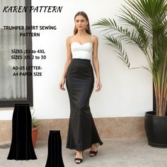 Maxi Skirt Sewing, Maxi Skirt Sewing Pattern, Pattern Maxi Skirt, Long Skirt Pattern, Long Satin Skirt, Sewing Patterns Skirt, Diy Skirts, Skirt Sewing Pattern, Unique Skirts