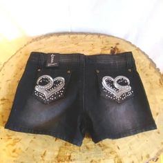 Black Shorts with Bling - The Fix Clothing Y2k Black Jean Shorts, Black Rhinestone Short Bottoms, Black Rhinestone Embellished Short Bottoms, Black Rhinestone-embellished Short Bottoms, Trendy Black Bottoms With Rhinestones, Trendy Black Rhinestone Bottoms, Fix Clothing, The Fix, Womens Black Shorts