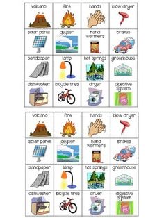 the words and pictures in this worksheet are used to describe different things