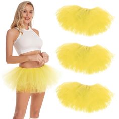 PRICES MAY VARY. 【Premium Quality】High quality 5 layers polyester tulle material gives the perfect amount of fluff to the tutu skirt. Light-weight, fluffy and cute, the women’s tutu skirt can hold its shape for a long time. It great for giving your outfit that flare and stealing the show at different events. Tips: For comfortable to wear, it is best to pair these tutu skirts with underneath or leggings. These fluffy tulle tutu are very cute with leggings. 【Suitable Size】The waistband of the run Duck Costume For Women, Duck Costume, Duck Costumes, Tutu Skirt Women, Ballerina Costume, Mardi Gras Costumes, Tulle Material, Tutu Skirts, Yellow Theme