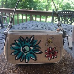 Brand New Never Used Flower Coach Purse Tory Burch Sunglasses, Bags Coach, Black Leather Tote, Leather Handbags Tote, How To Make Handbags, Coach Purse, Mini Purse, Coach Leather, Small Purse