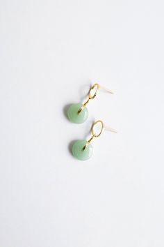 coin-green-hollow-jade-earrings-seree Gold Jade Earrings, Hollow Earrings, Minty Fresh, Silver Lab, Hetian Jade, Coin Earrings, Jade Earrings, Us Coins, Green Jade