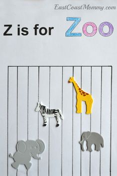 the zoo is for children to learn their letters and numbers with this printable activity