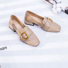 Dressy Flats Shoes, Flight Shoes, Korean Shoes, Block Shoes, Block Heel Loafers, Fashion Moodboard, Black Flats Shoes, Summer Shoe