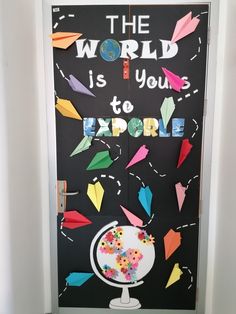 the world is you to explore door decoration