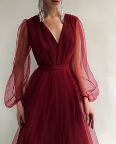 Sukienki Maksi, Short Graduation Dresses, Soiree Dress, Evening Dresses With Sleeves, A Line Prom Dresses, Vestidos Vintage, Chiffon Maxi, Evening Party Dress, Long Sleeve Midi Dress