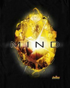 an image of the title for mind on a black t - shirt with yellow and red geometric shapes