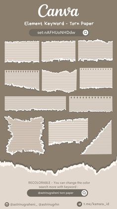 Canva Element Keyword Torn Paper Recolorable for Aesthetic Background | Estamapado de diseños gráficos, Fuentes de letras bonitas, Proyectos gráficos . #Paper_Edit_Aesthetic #Vintage_Canva_Templates #Canva_Designs_Aesthetic #Canva_Vintage_Elements Paper Edit Aesthetic, Vintage Canva Templates, Canva Designs Aesthetic, Canva Vintage Elements, Canva Elements Keyword Vintage, Vintage Canva Elements, Canva Background Keyword, Canva Backgrounds Aesthetic, Canva Elements Keyword Aesthetic