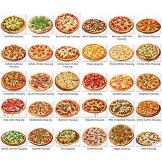 an image of different kinds of pizzas